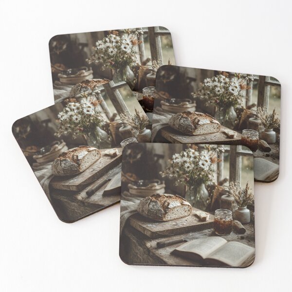Item preview, Cozy Rustic Farmhouse Still Life with Sourdough Bread & Jam designed and sold by EK-World.