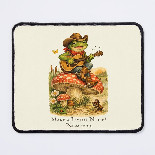 Item preview, Frog with Guitar on Mushroom Make a Joyful Noise designed and sold by Neeshki.