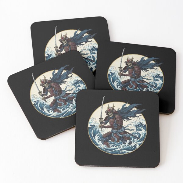 Item preview, Skeleton Samurai Wave – Japanese Warrior Circle Art designed and sold by LavinyArt.