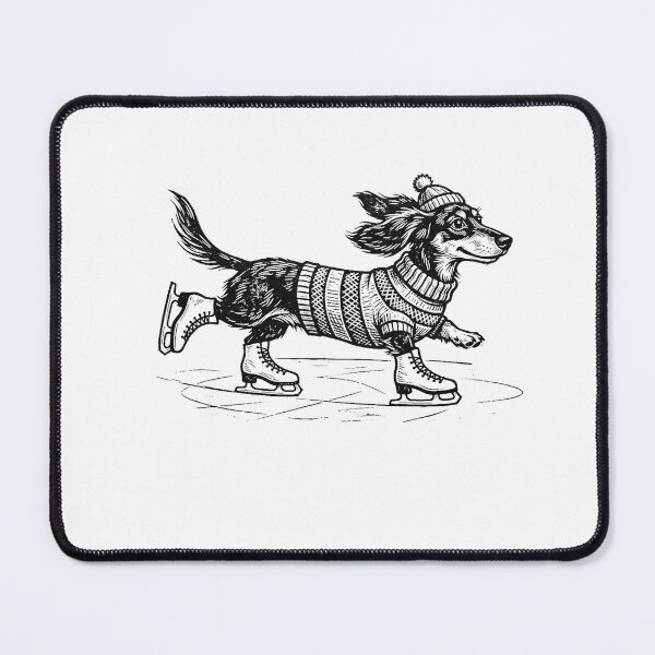 Item preview, Dachshund on Ice Skates – Cute Winter Dog designed and sold by PhokaPhokich.
