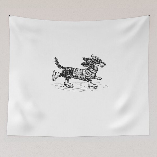 Item preview, Dachshund on Ice Skates – Cute Winter Dog designed and sold by PhokaPhokich.