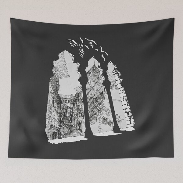 Item preview, A Glimpse of Italy - Framed Medieval Arch & Stone Steps Sketch designed and sold by SKETCHYANDGRAPHIC.