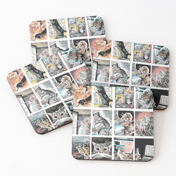 Item preview, cats in tech jobs (ACEO collection) designed and sold by crissini.