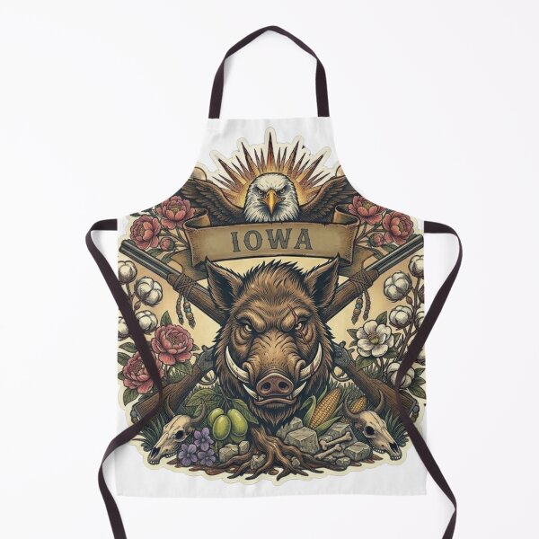 Item preview, Iowa Wild Boar Neo-Traditional Tattoo Style Hawkeye State T-Shirt designed and sold by VibeStudios268.