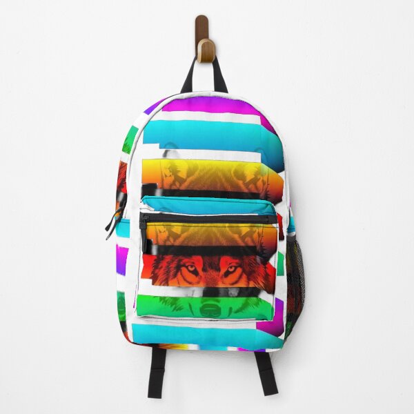 Item preview, Wolf Head Behind Color Stripes – Streetwear & Accessories Collection designed and sold by Bittor18.