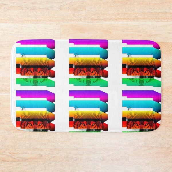 Item preview, Wolf Head Behind Color Stripes – Streetwear & Accessories Collection designed and sold by Bittor18.