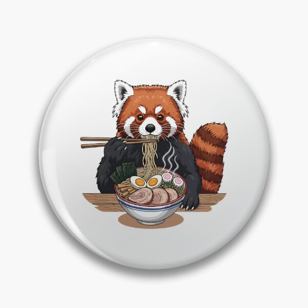 Item preview, red panda eating ramen designed and sold by Uglyandcute.
