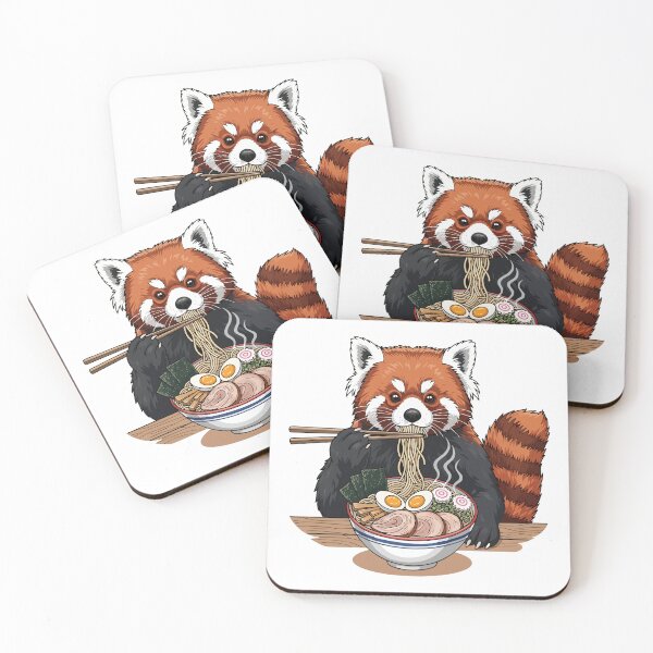 Item preview, red panda eating ramen designed and sold by Uglyandcute.