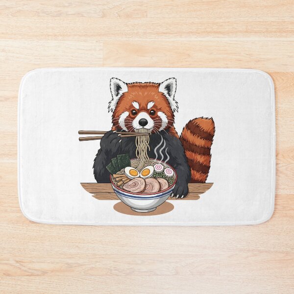 Item preview, red panda eating ramen designed and sold by Uglyandcute.