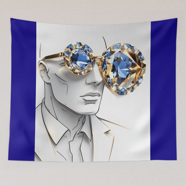 Item preview, Blue Rhinestone Statement Glasses –  designed and sold by LovelyJourney333.