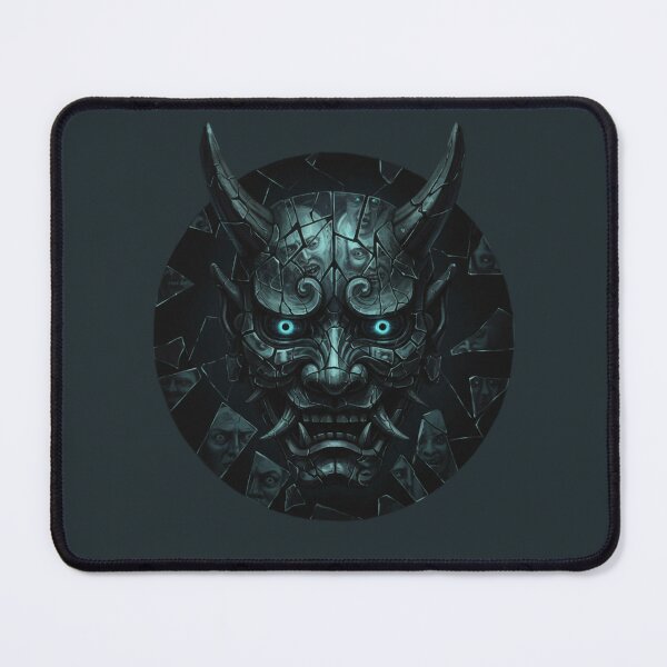 Item preview, Broken Mirror Oni Mask – Dark Japanese Horror Circle Art designed and sold by LavinyArt.