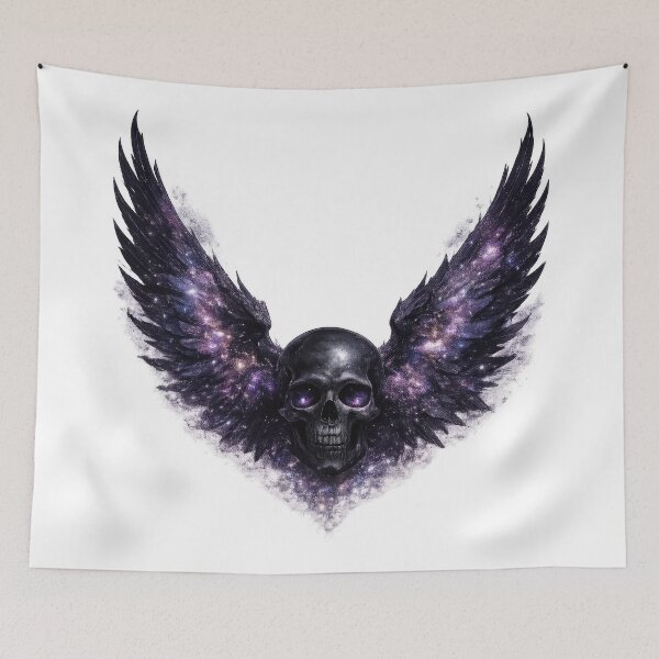 Item preview, Black Skull with Galaxy Wings designed and sold by jgvisualarts.
