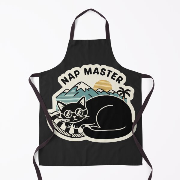 Item preview, "Nap Master" Funny Sleeping Black Cat Retro Vintage Badge designed and sold by Cipher & Soul.