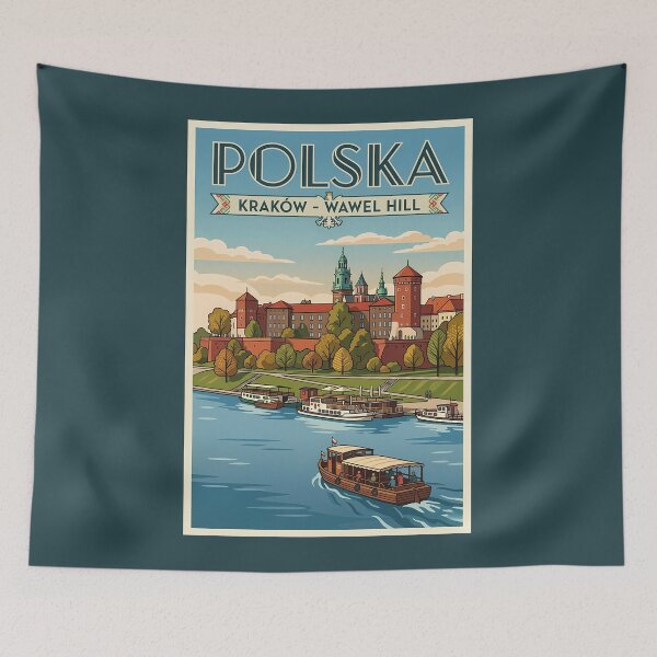 Item preview, Poland Wawel Royal Castle Illustration Travel Art Vintage designed and sold by KrisSidDesigns.