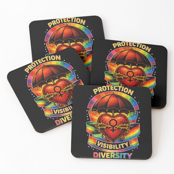 Item preview, LGBTQ Protection Visibility Diversity Umbrella Heart Design | Pride Equality Graphic Tee- light edition designed and sold by Langlearn Spatial.