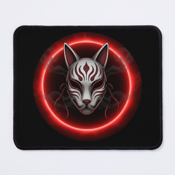 Item preview, Kitsune Mask Neon Circle – Japanese Fox Spirit Art designed and sold by LavinyArt.