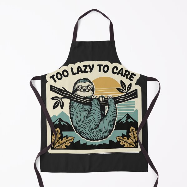 Item preview, "Too Lazy To Care" Funny Retro Sloth Introvert Meme designed and sold by Cipher & Soul.
