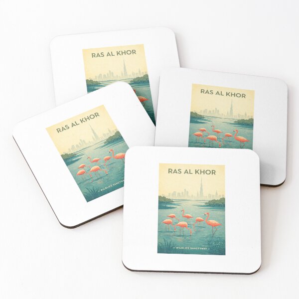 Item preview, Vintage Ras Al Khor - Hazy Flamingos Over Dubai designed and sold by RDcollections.