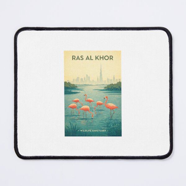 Item preview, Vintage Ras Al Khor - Hazy Flamingos Over Dubai designed and sold by RDcollections.
