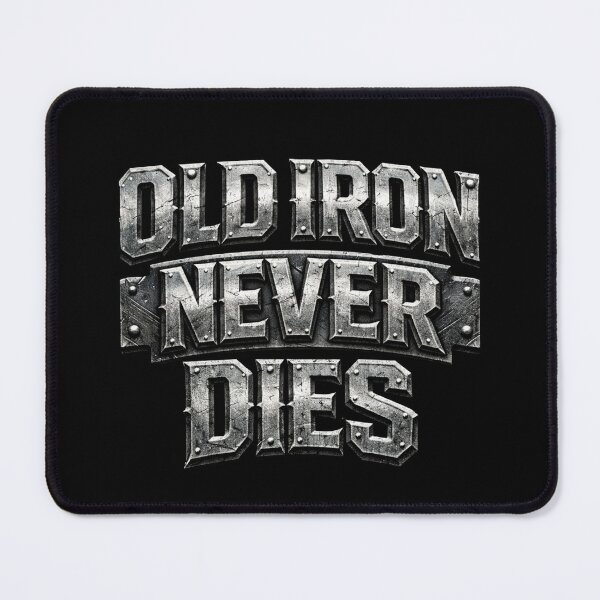 Item preview, Old Iron Never Dies Shirt – Vintage Steel Metal Typography Tee, Rugged Industrial Graphic T-Shirt, Mechanic & Biker Gift designed and sold by WildWonderfulWear.