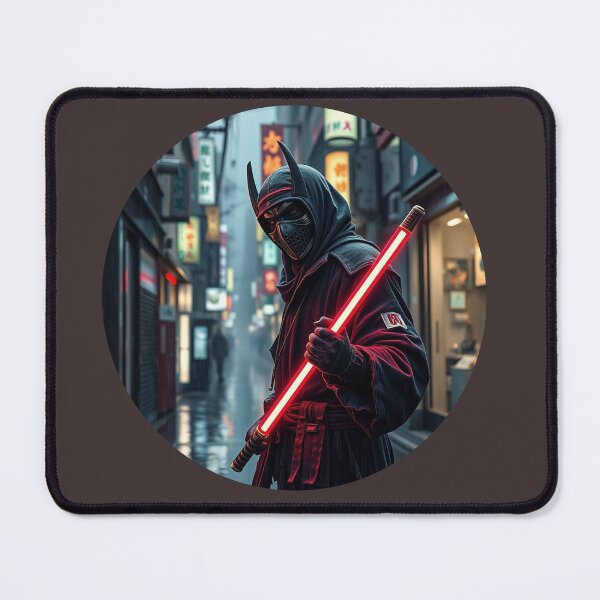 Item preview, Dark City Night Ninja Warrior Sword Art — Futuristic Superhero Urban Fantasy Illustration designed and sold by nancysdaughter.