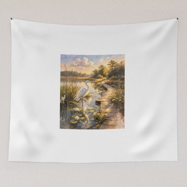 Item preview, Great Swamp Egret | Wildlife Illustration designed and sold by Caroline Communications LLC.