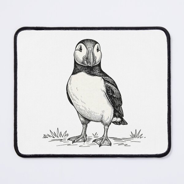Item preview, Atlantic Puffin Etching: Minimalist Scottish Coastal Wildlife designed and sold by Loom on the Loch.