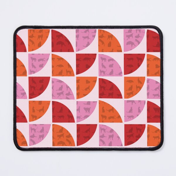 Item preview, Retro Orange and Pink Geometric Cat Pattern designed and sold by Blupunk.
