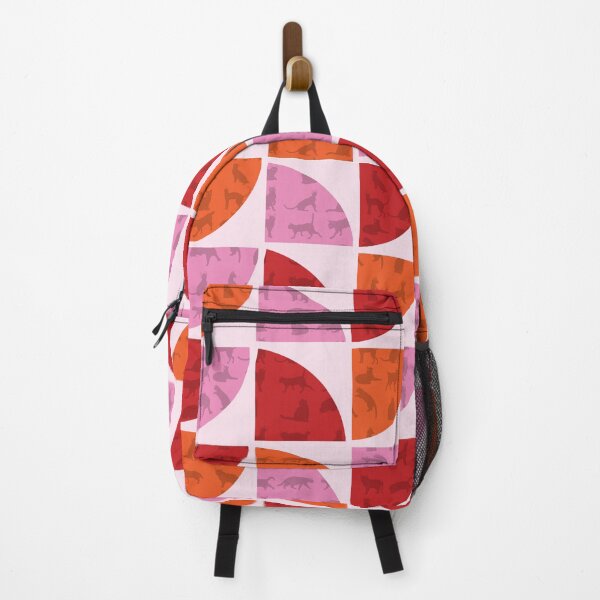 Item preview, Retro Orange and Pink Geometric Cat Pattern designed and sold by Blupunk.