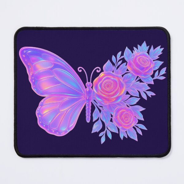 Item preview, 3D Holographic Butterfly and Roses - Modern Iridescent Floral Design designed and sold by SolutionsArt.