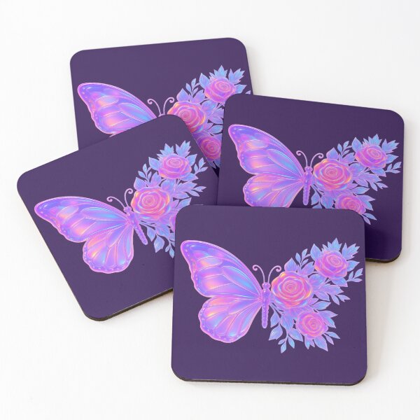 Item preview, 3D Holographic Butterfly and Roses - Modern Iridescent Floral Design designed and sold by SolutionsArt.