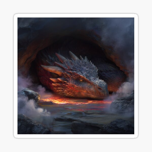 Dragon Sleeping In His Cave Sticker
