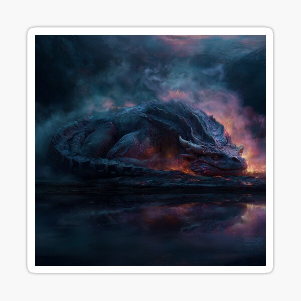 Dragon Sleeping In His Cave Sticker
