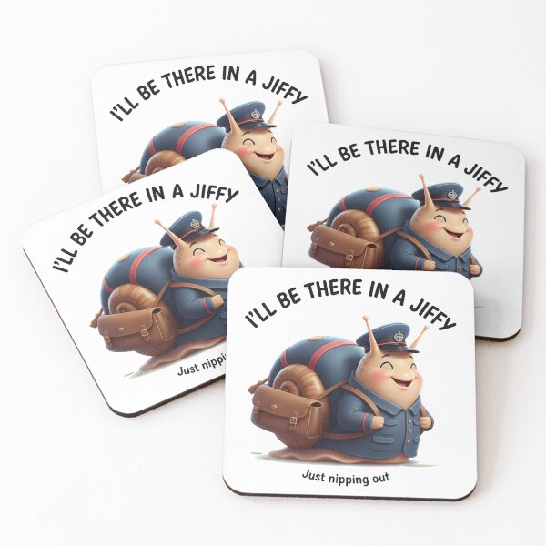 Item preview, Will Be There In A Jiffy Funny Snail Postman Design. designed and sold by The-T-In-Retro.