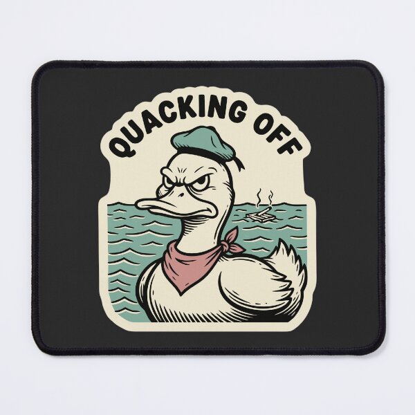 Item preview, "Quacking Off" Funny Angry Duck Pun Vintage Sailor Tattoo Art designed and sold by Cipher & Soul.