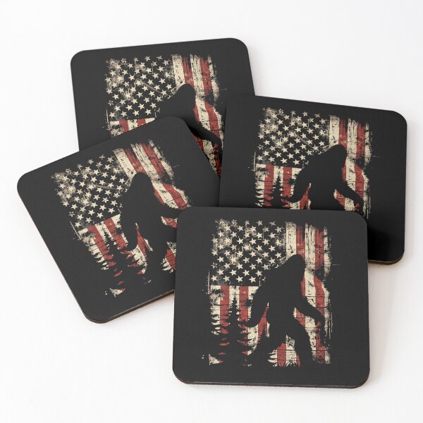 Item preview, Bigfoot Sasquatch America Flag Patriotic Men Women Kids designed and sold by Cheesymatiion.