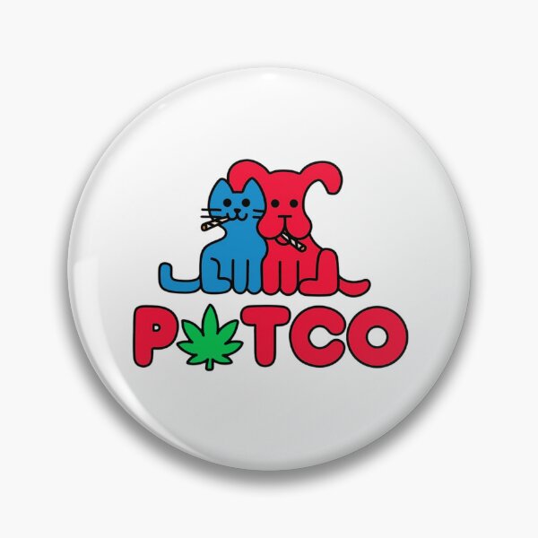 Item preview, POTCO Cartoon Cat & Dog Cannabis Graphic | Cute Pet Stoner Art for Cannabis Lovers designed and sold by MycoMindsMedia.