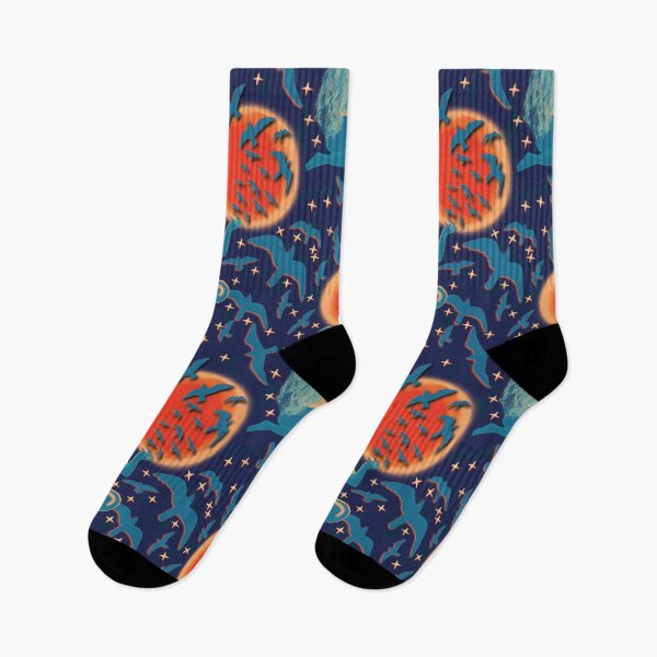 Item preview, The nymph blowing creates birds that roam the night, blue night background designed and sold by WONDERPRINTVALLEY.