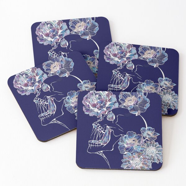 Item preview, Skull and flowers designed and sold by HOSHIIYOO.
