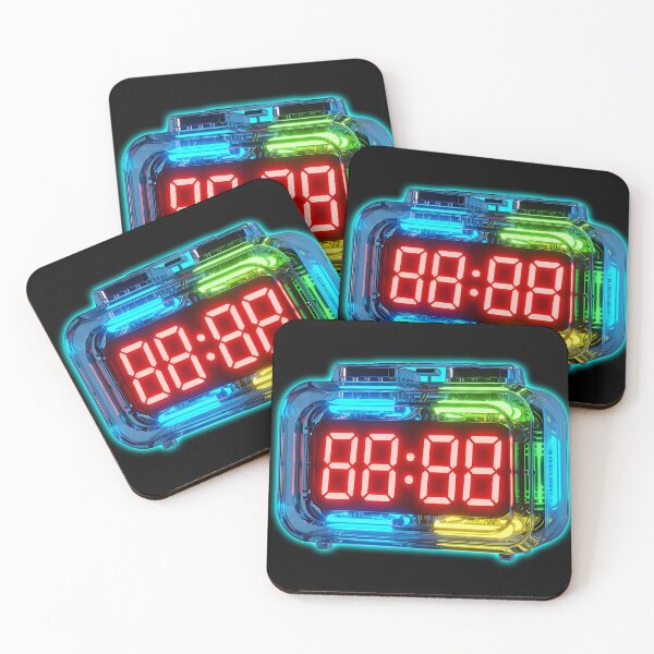 Item preview, Neon Digital Alarm Clock - Cyberpunk Transparent Tech Art designed and sold by powersunlight.