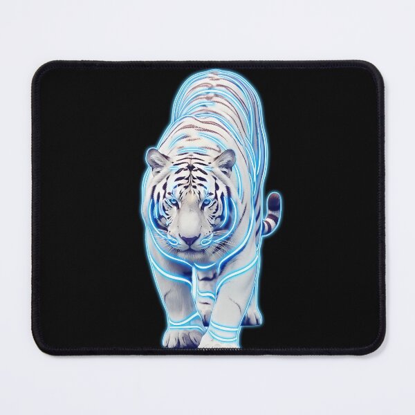Item preview, Cybernetic White Tiger - Futuristic Wildlife Cyberpunk Art designed and sold by powersunlight.