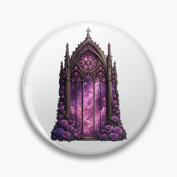 Item preview, Gothic Galaxy Window with Purple Roses designed and sold by jgvisualarts.
