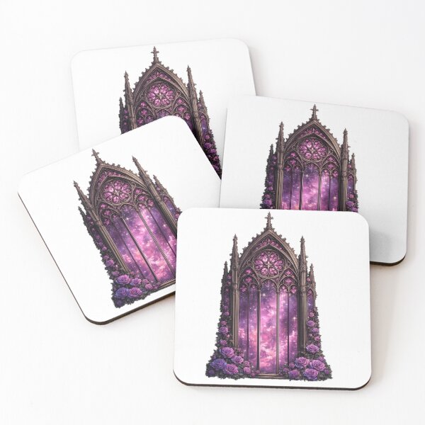 Item preview, Gothic Galaxy Window with Purple Roses designed and sold by jgvisualarts.