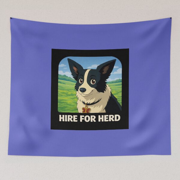 Item preview, Hire for Herd (Border Collie) designed and sold by Caroline Communications LLC.