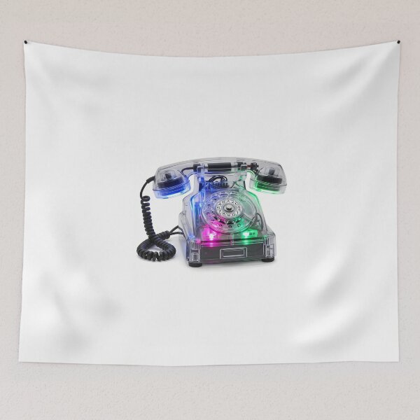 Item preview, Transparent Neon Rotary Phone - Retro Tech Cyberpunk Aesthetic designed and sold by powersunlight.