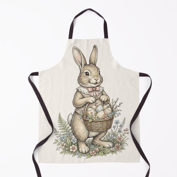 Item preview, Vintage Easter Bunny with Floral Basket Charm designed and sold by MythicCotton.