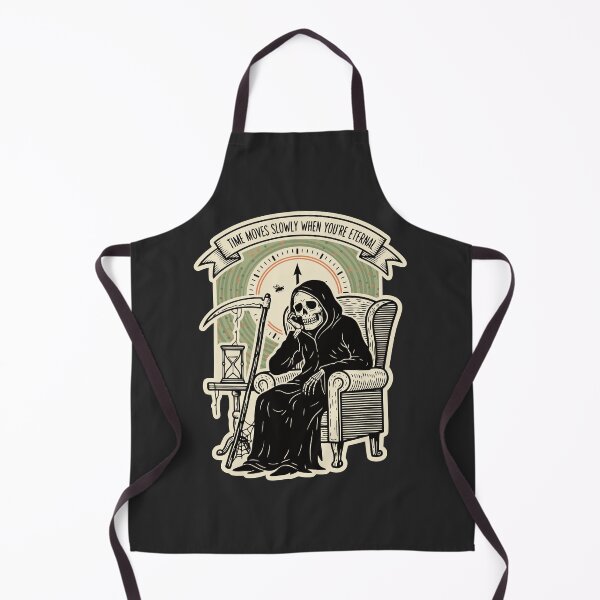 Item preview, "Time Moves Slowly" Funny Bored Grim Reaper Dark Humor Retro Art designed and sold by Cipher & Soul.