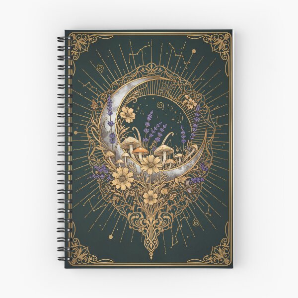 Item preview, Mystical Moon & Mushrooms Vintage Botanical Art Nouveau designed and sold by RBCTk.