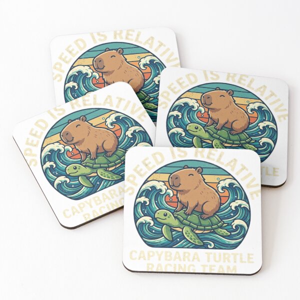 Item preview, Retro Capybara Turtle Racing Team - Vintage Surf Wave designed and sold by Wear Sculpt.