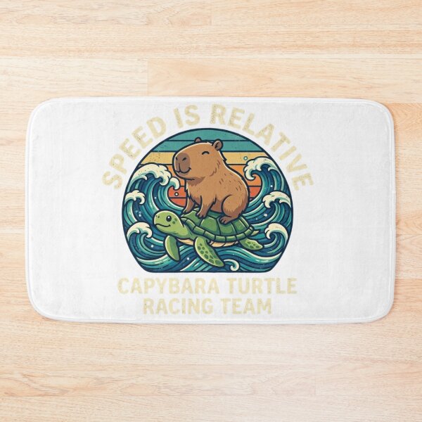 Item preview, Retro Capybara Turtle Racing Team - Vintage Surf Wave designed and sold by Wear Sculpt.